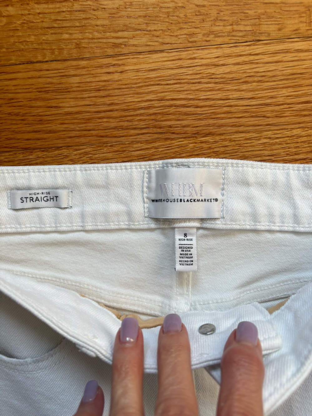 White House Black Market White Distressed Skinny Jeans - Picture 2 of 3